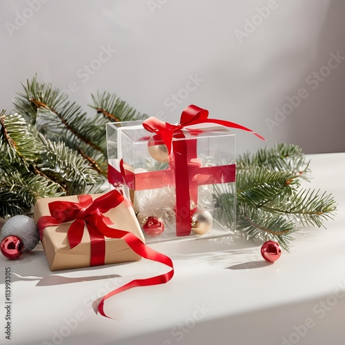 christmas tree with gift boxes