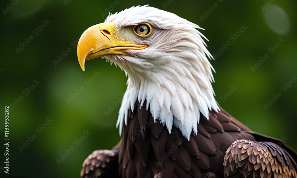 Obraz premium Majestic bald eagle portrait sharp focus detailed feathers