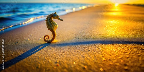 Coastal scene: candid seahorse photography, ocean wildlife captured.
