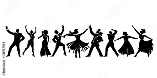 Dancers showcasing their rhythm and style during a salsa performance, Illustration