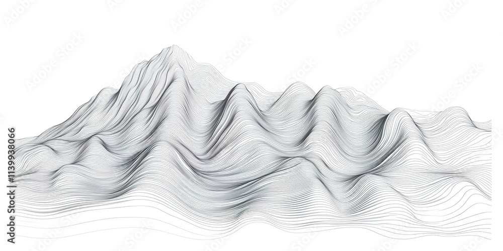 Obraz premium Abstract line art depicting mountain topography in a vector background