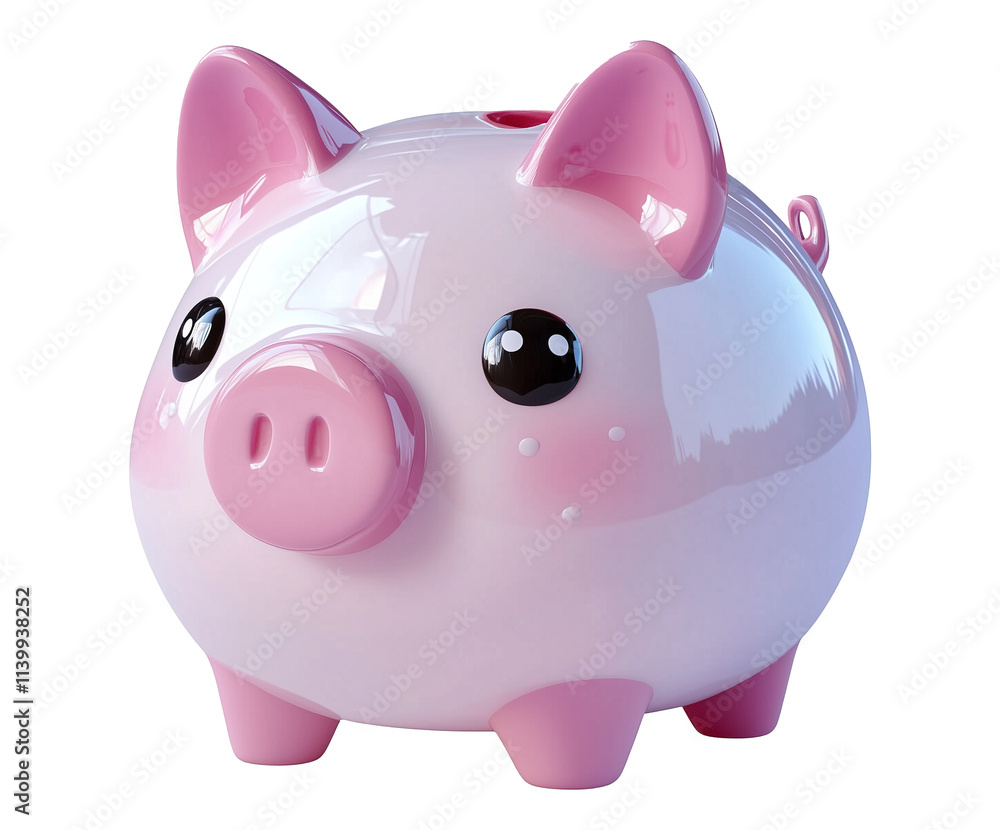 cute 3D cartoon piggy bank with glossy pink finish, isolated on transparency background, showcasing its adorable design and smooth texture. Perfect for saving money or decoration cute 3D cartoon piggy bank with glossy pink finish, isolated on transparency background, showcasing its adorable design and smooth texture. Perfect for saving money or decoration