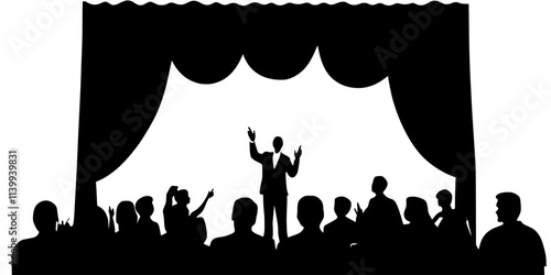 Performers responding to audience suggestions in an engaging improv show, Illustration