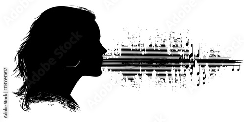 Reverb effect applied to vocals for spatial presence in a music track, Illustration
