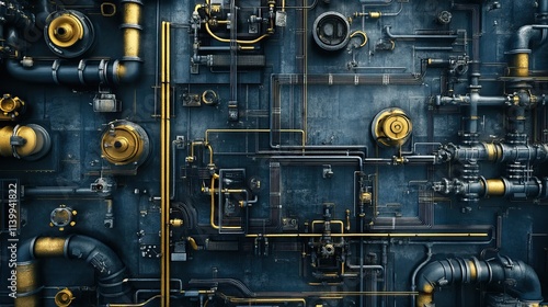 Industrial Steampunk-Inspired Pipe System photo