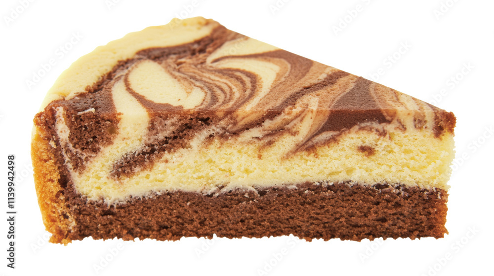 A piece of Marble cake, isolated on transparent background A piece of Marble cake, isolated on transparent background