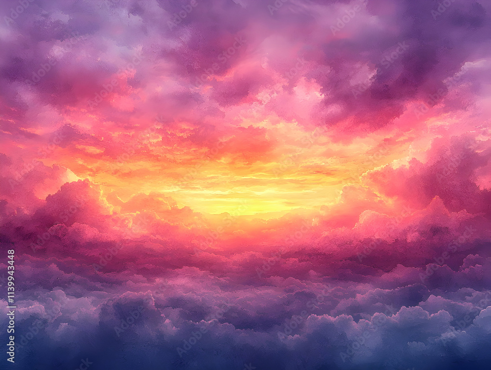 Vibrant Sunset Cloudscape: A Dreamy View Vibrant Sunset Cloudscape: A Dreamy View