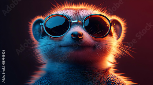 Cool Meerkat in Sunglasses - 3D Digital Art