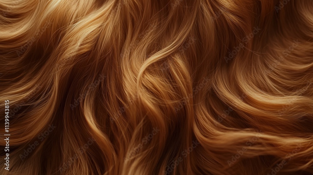 Close-up of brown wavy hair texture, exuding elegance and softness, perfect for promoting hair care products or beauty services Close-up of brown wavy hair texture, exuding elegance and softness, perfect for promoting hair care products or beauty services