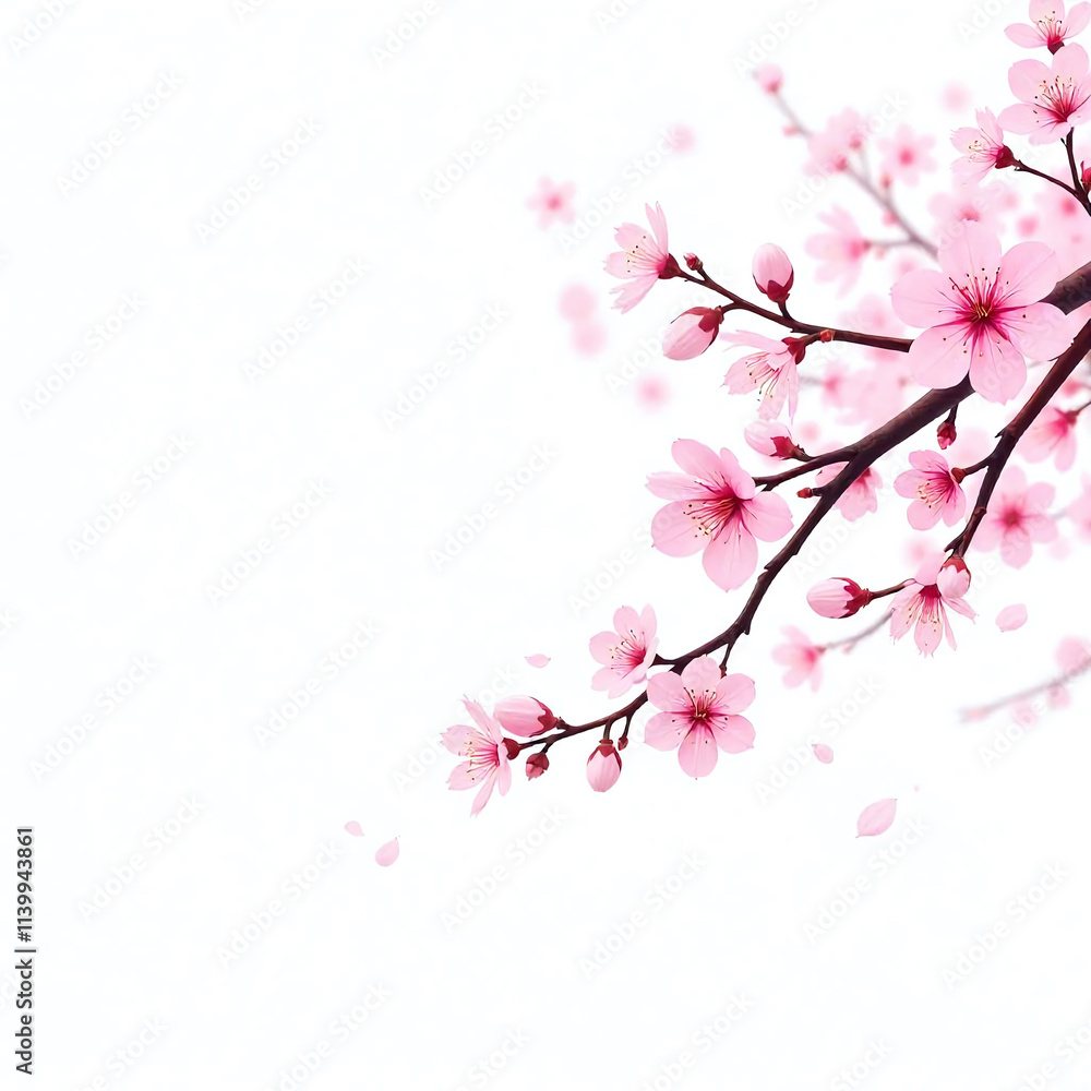 Fototapeta premium Graceful Cherry Blossom Branches - Symbol of Nature’s Love
