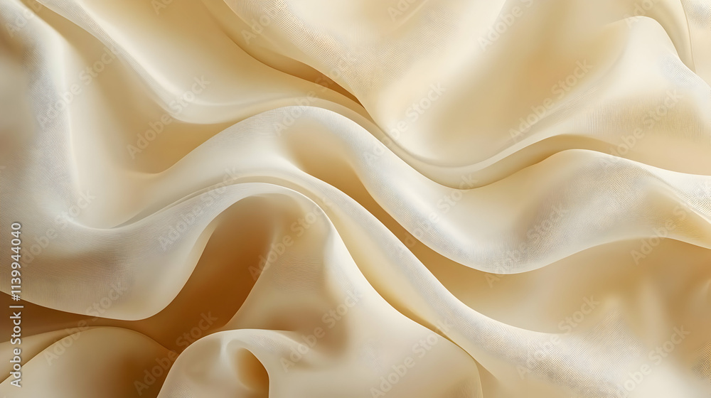 Creamy Fabric Drapes Gracefully, Soft Texture Creamy Fabric Drapes Gracefully, Soft Texture