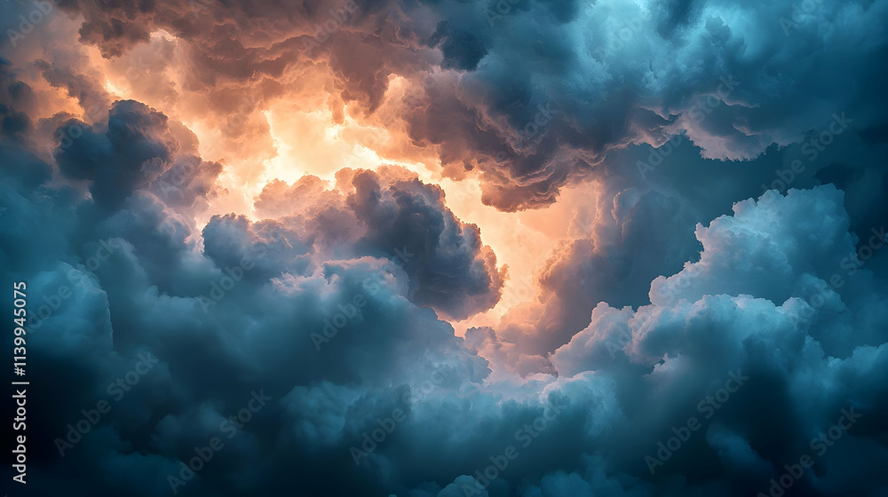 Dramatic Cloudscape: Nature's Fiery, Moody Canvas Dramatic Cloudscape: Nature's Fiery, Moody Canvas