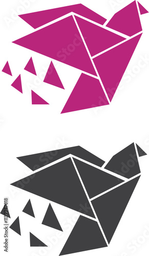 Bird origami tech Abstract bird logo design Creative logo design inspiration