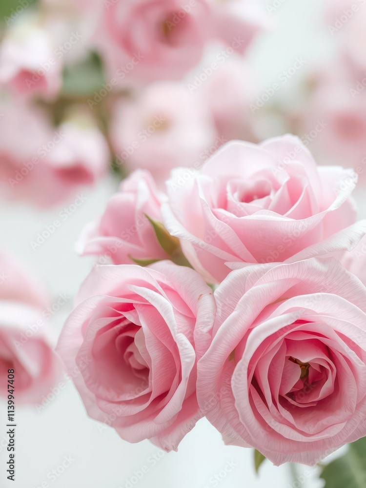 Soft-focus light pink roses, blurred pastel background, botany, pastel Soft-focus light pink roses, blurred pastel background, botany, pastel