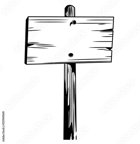 Wooden signpost with arrows pointing in different directions. Blank pointers on road, vector illustration