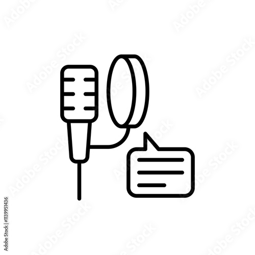 Dubbing outline icons, minimalist vector illustration ,simple transparent graphic element .Isolated on white background