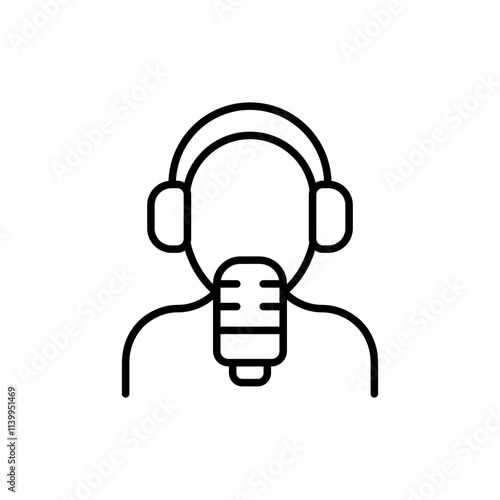 Dubbing outline icons, minimalist vector illustration ,simple transparent graphic element .Isolated on white background
