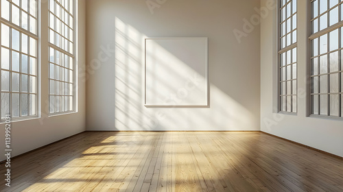 Sunlight Streams Through Windows in Room with Wooden Floor