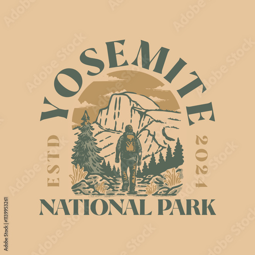 vintage yosemite national park merchandise and badge design
