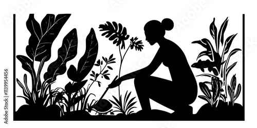 A person cleaning a reptile terrarium, ensuring an appropriate environment for the pet's health, Vector Graphic