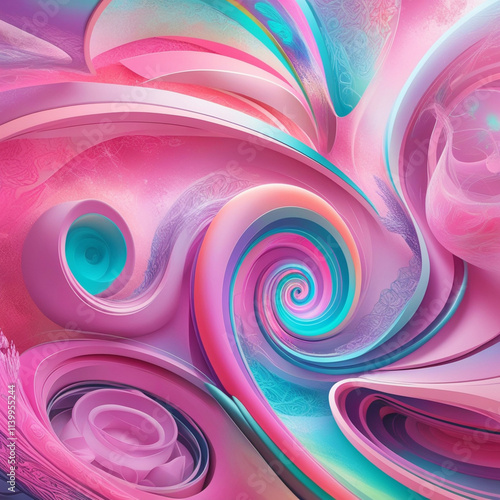Wallpaper Mural Vibrant abstract background with swirling shapes, mesmerizing pastel-neon patterns, seamless gradients, subtle textures, and dynamic energy, creating an immersive visual experience Generated AI Image. Torontodigital.ca