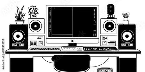 A project file in the mastering phase, with volume maximized for commercial release, Vector Graphic