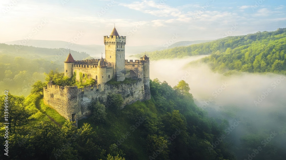 Mystical Castle in the Morning Mist Mystical Castle in the Morning Mist