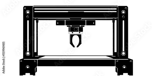The printing of a custom-designed mechanical part used for repairing or prototyping devices, Vector Graphic