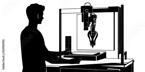 The printing of a decorative sculpture intended for home or office display purposes, Vector Graphic