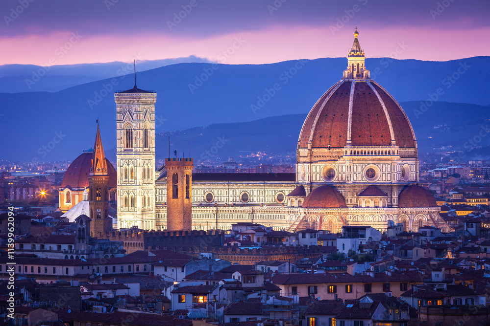 Fototapeta premium Cathedral Santa Maria del Fiore is Florence’s central landmark, a piece of architecture so ginormous and complex that it took 150 years to complete