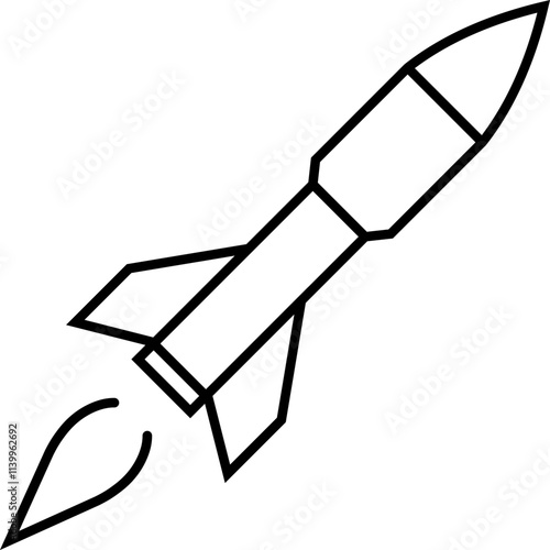Missile launch icon in linear style.