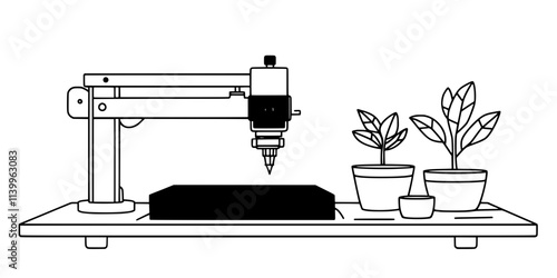 A 3D printer producing a wall-mounted art piece from a modern design, Digital Art