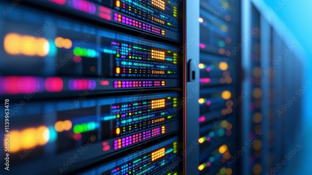 High Tech Server Room Data Center Network IT Infrastructure Digital Technology High Tech Server Room Data Center Network IT Infrastructure Digital Technology