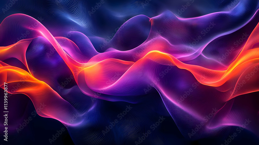 Abstract Waves Flow Dynamically in Vivid Hues Abstract Waves Flow Dynamically in Vivid Hues