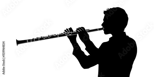 A musician playing a flute solo during an outdoor concert on a summer day, Digital Art