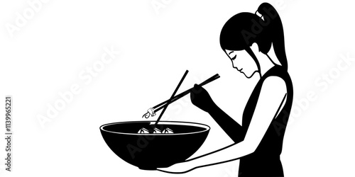 A person cooking food in a wok over high heat for stir-frying, Digital Art