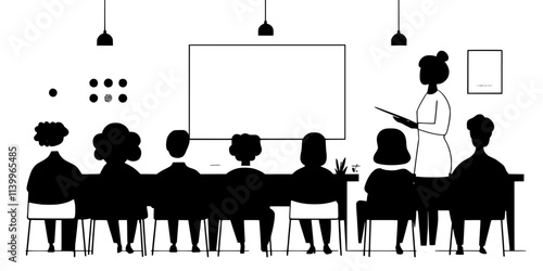 A person giving a short presentation in a foreign language to the class, Digital Art