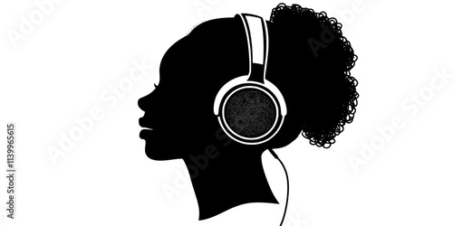 A person listening to a language learning podcast using headphones, Digital Art