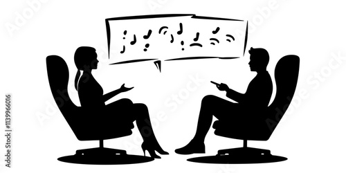 A person practicing phrases aloud with a language tutor, Digital Art