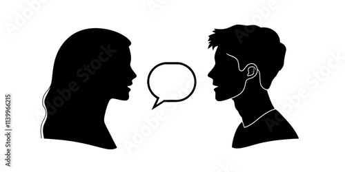 A person speaking to a native speaker in a language practice session, Digital Art