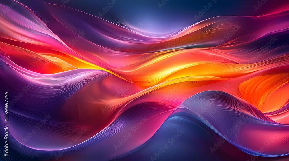 Vibrant Hues: Abstract Waves Flow Dynamically Vibrant Hues: Abstract Waves Flow Dynamically