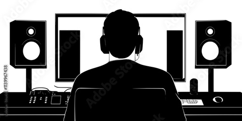 An engineer applying dynamic range compression to achieve a final, polished sound, Digital Art