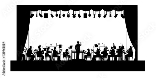 Engineer capturing the sound of a full orchestra during a live performance, Digital Art