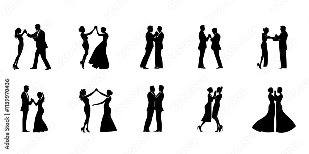 Participants practicing their routines while preparing for a ballroom event, Digital Art Participants practicing their routines while preparing for a ballroom event, Digital Art