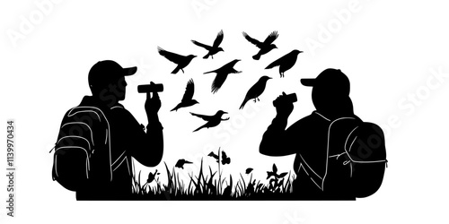 Participants monitoring local bird populations to predict when migratory species will pass through, Digital Art