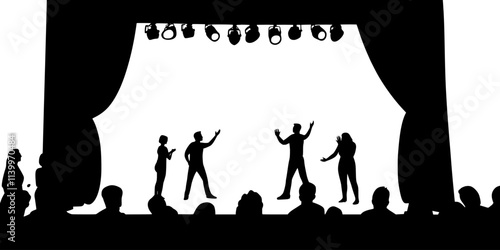Performers responding to audience suggestions in an engaging improv show, Digital Art