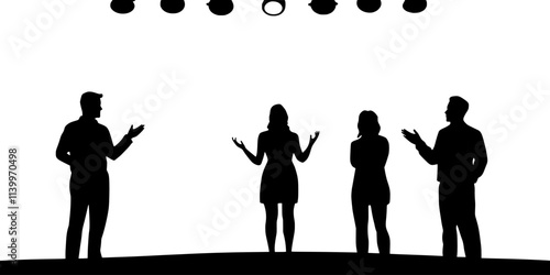 Performers showcasing their talents during an audition for a musical production, Digital Art