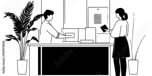 Person purchasing a single entry museum ticket while on vacation, Digital Art