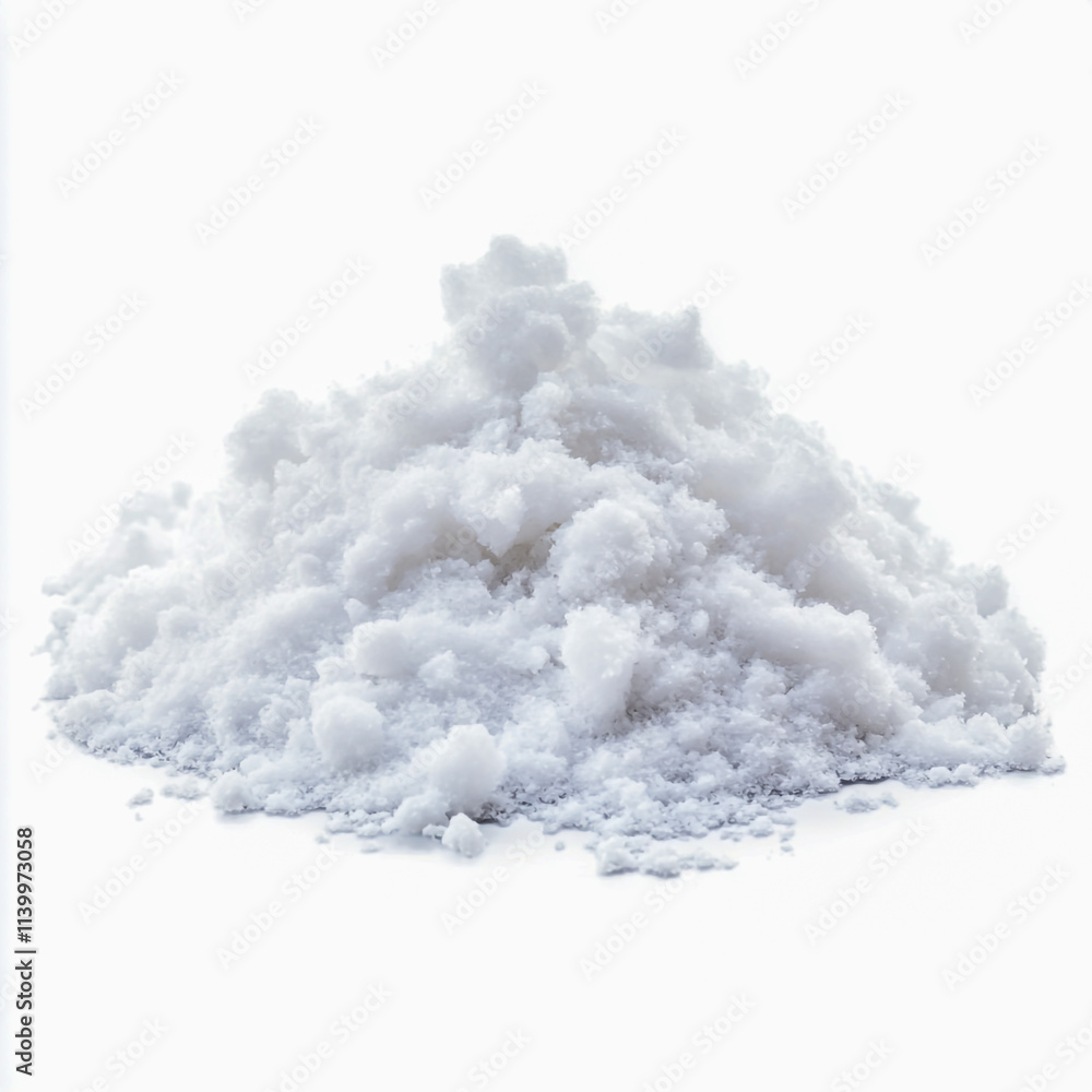 Pile of white snow cut out isolated on white background. Pile of white snow cut out isolated on white background.