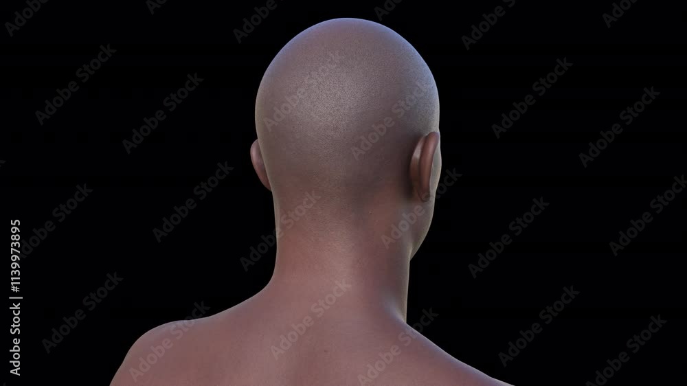 Man's head and face rotating, animation Man's head and face rotating, animation